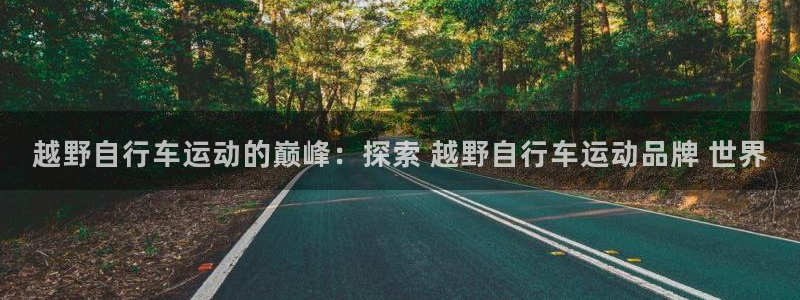 凯时尊龙最新网站|越野自行车运动的巅峰:探索 越野自行车运动品牌 世界(图1) 凯时尊龙最新网站